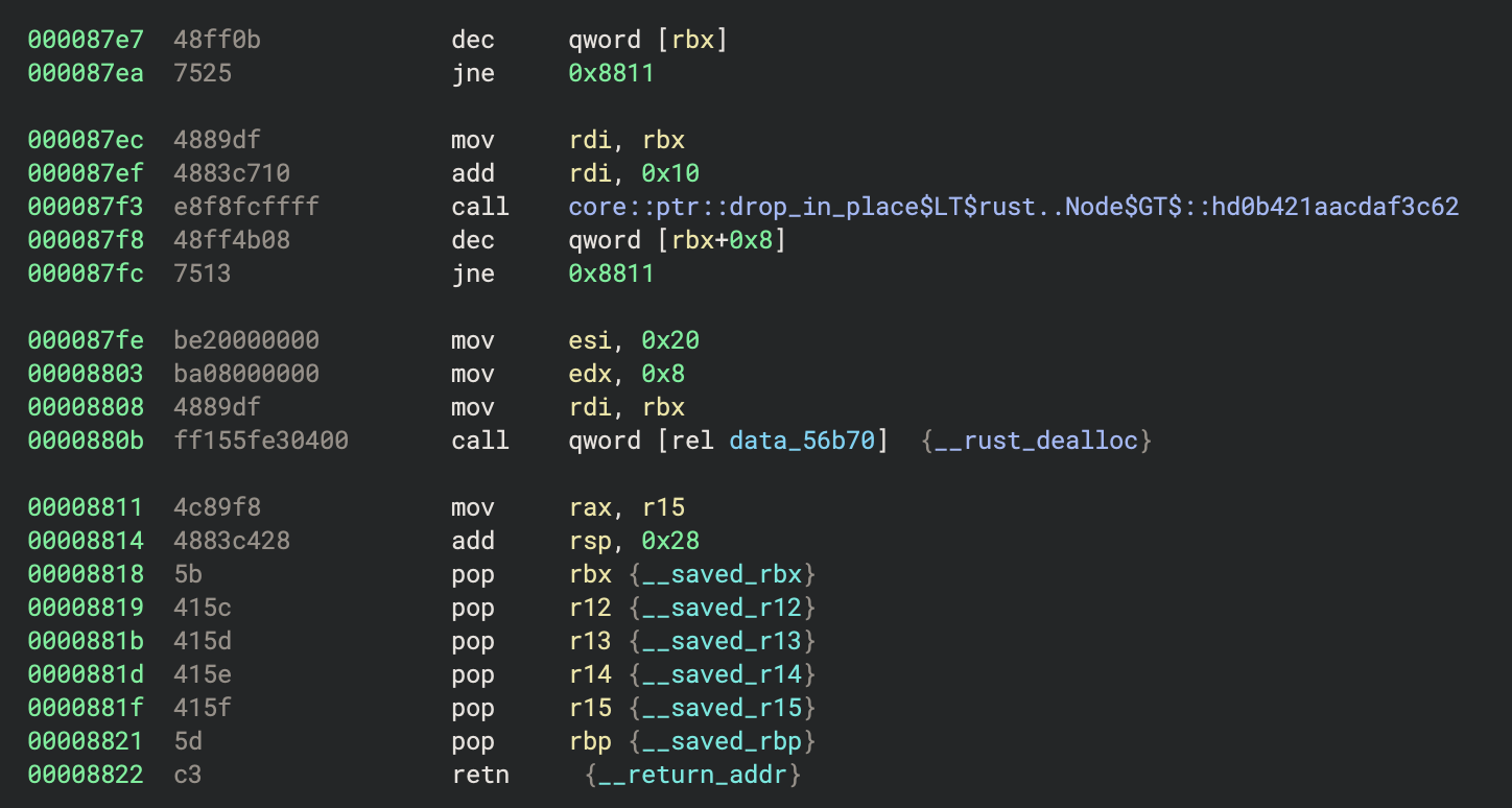 Errors inside of an dissassembler